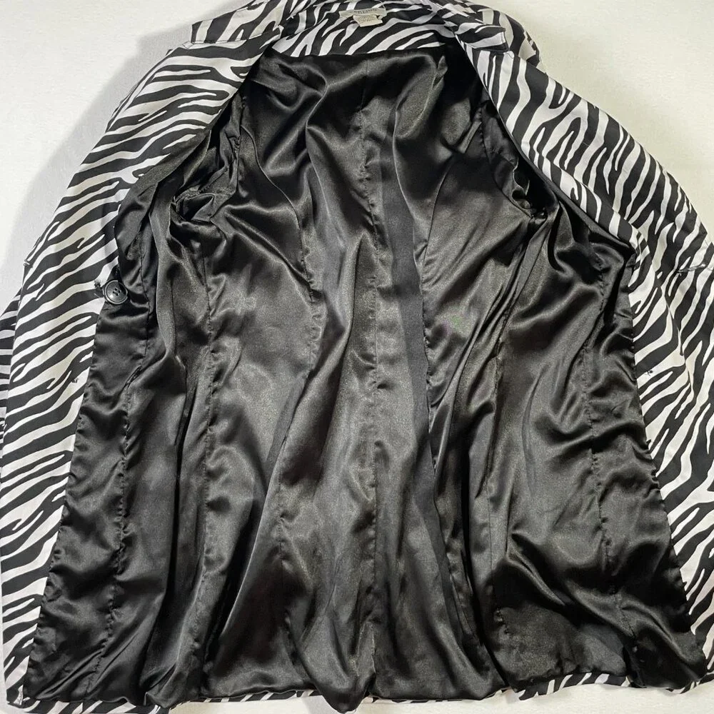 Vertigo Paris Zebra Print Trench Black White Cotton Stretch Size M - Picture 5 of 15